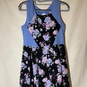 Girls Floral Dress Open Back and Bow Detail